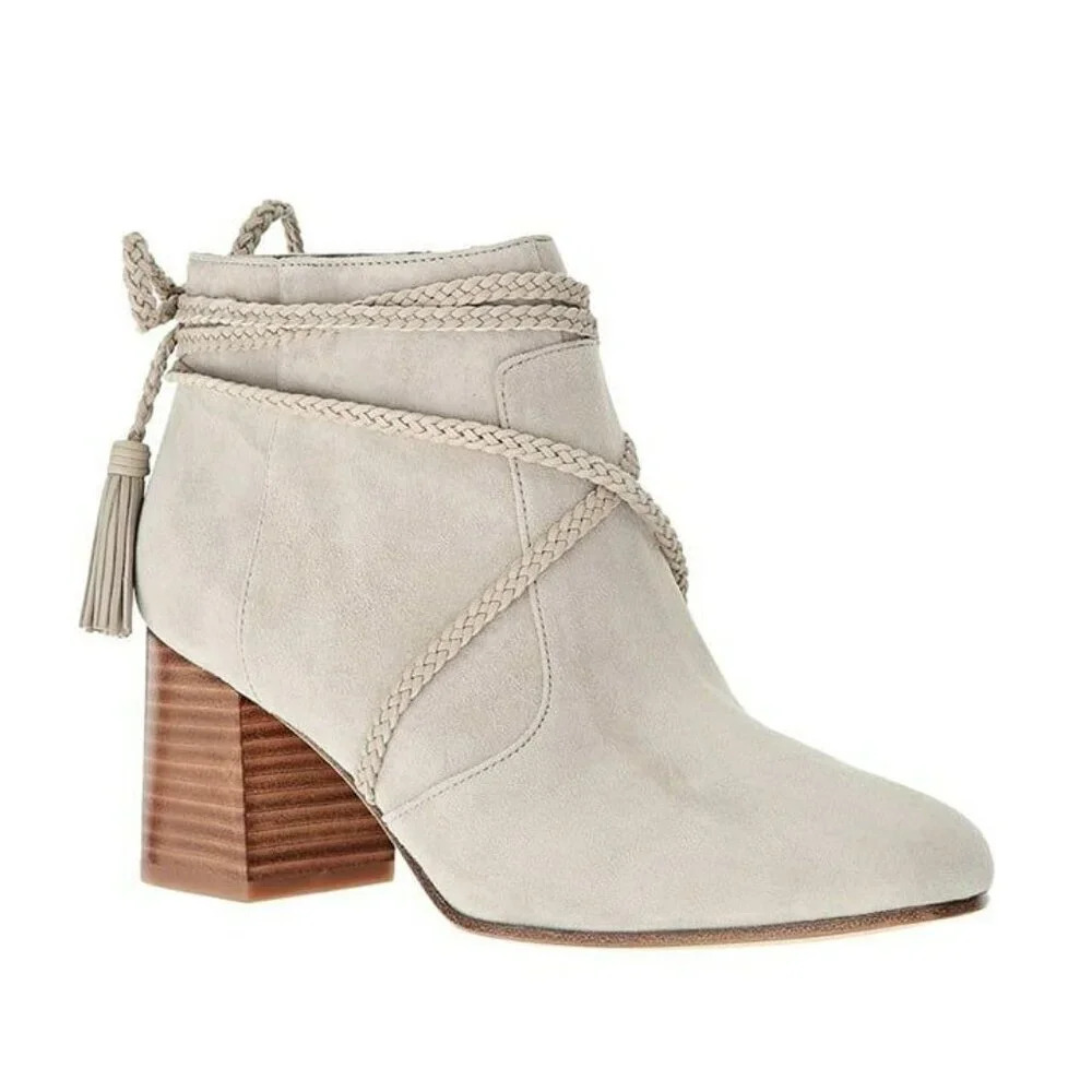 Via Spiga Women's Maddox Wraparound Tassel Heel Booties Size 9.5 (MSRP $275)